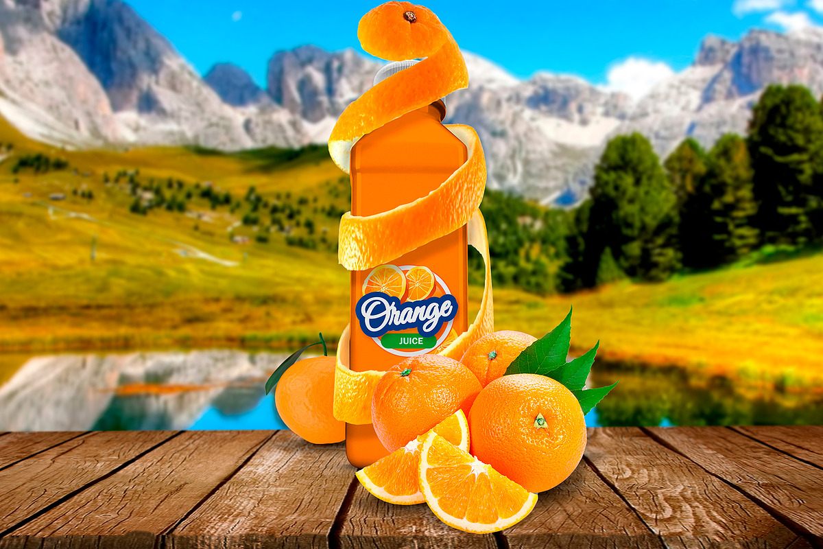 Bottle Juice Mockup Advertising, a Mockup by rogeriomarcos (Photo 5 of 11)