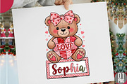 Custom Valentine Teddy Bear PNG, an Illustration by Designking (Thumbnail 1 of 6)