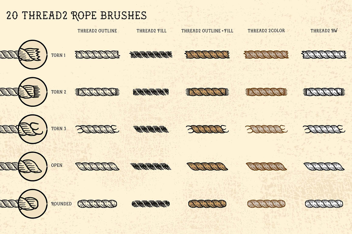Sailor Mate's Rope Brushes V, a Brush Add-On by BAD TASTE (Photo 2 of 6)