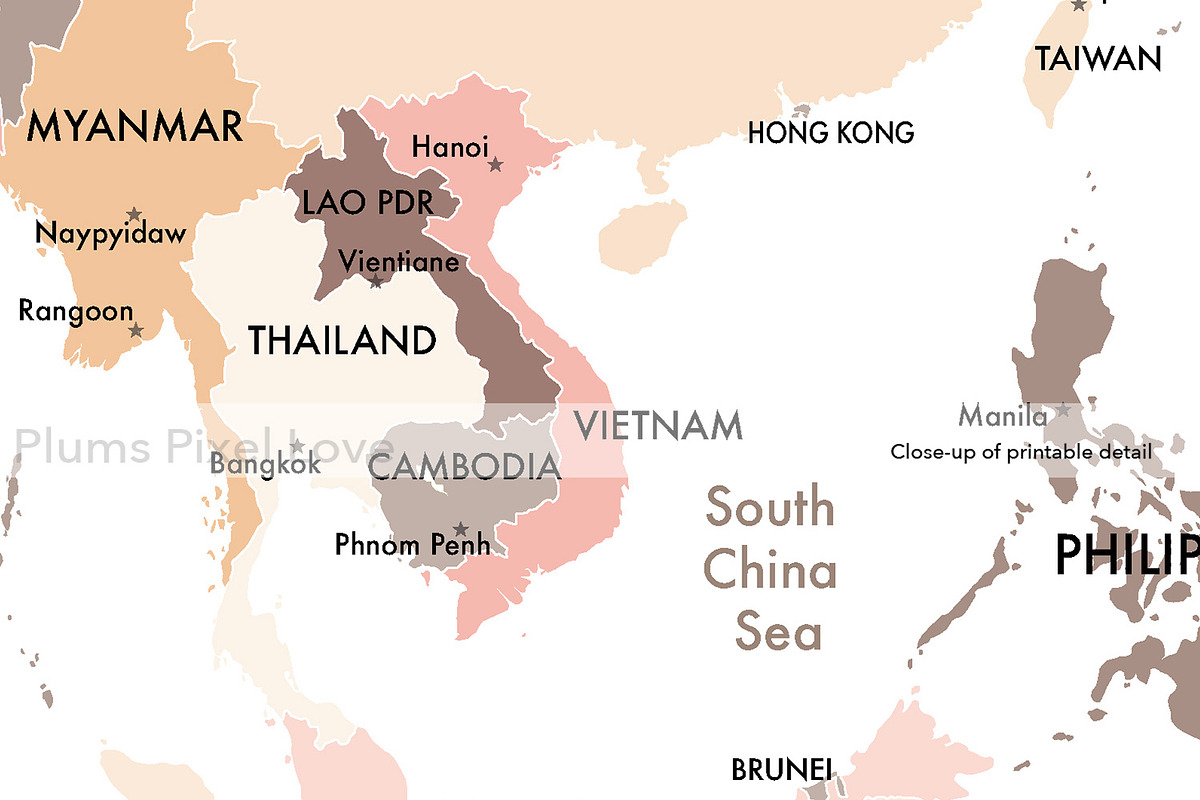Detailed World Map 60x40 max - jpeg, a Work Illustration by Plums Pixel Love (Photo 7 of 11)