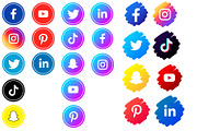 24 Modern social icons set, an Illustration by soglamun (Thumbnail 1 of 2)