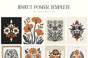 Linocut Flowers | Poster Builder, an Object Graphic by KetteCreate (Thumbnail 9 of 12)