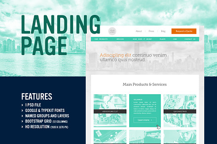 MINT ME Landing Page (PSD Template), a Landing Page Template by Better Be a Designer