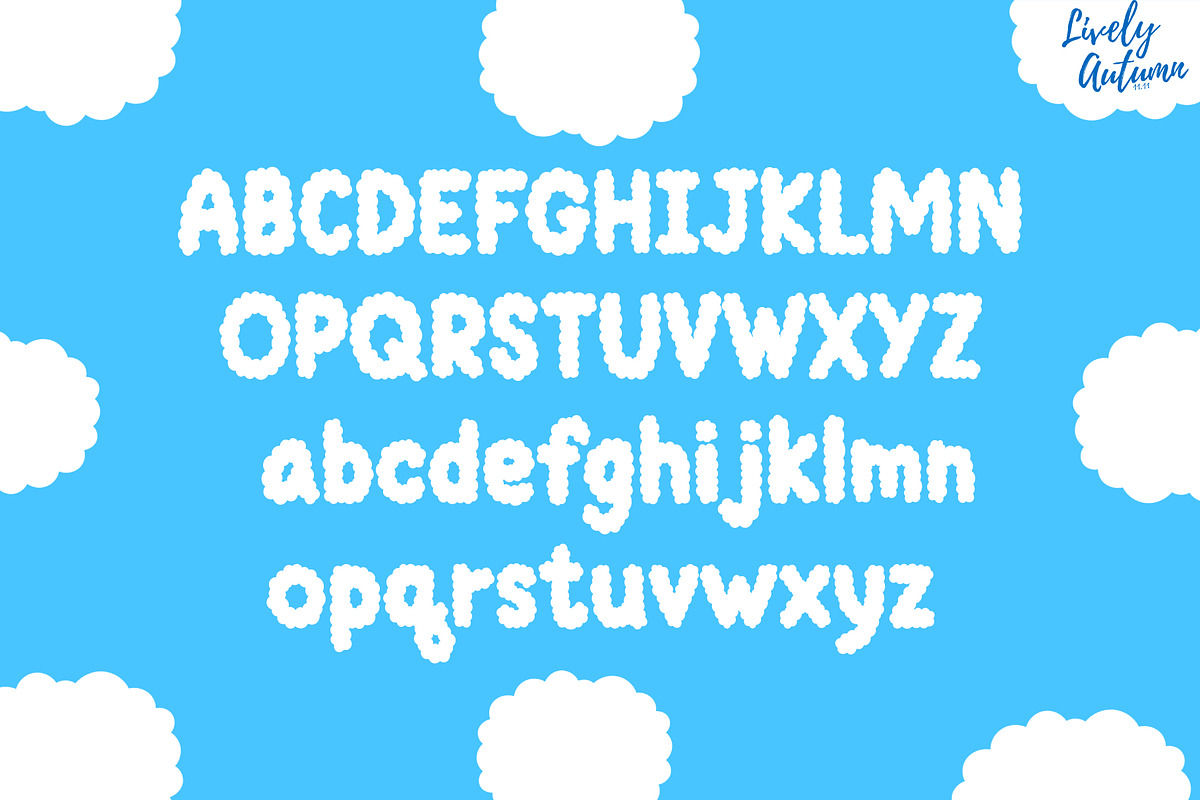 Cloudy Font | Fluffy cloud font, a Sans Serif Font by LivelyAutumn11.11 (Photo 2 of 4)