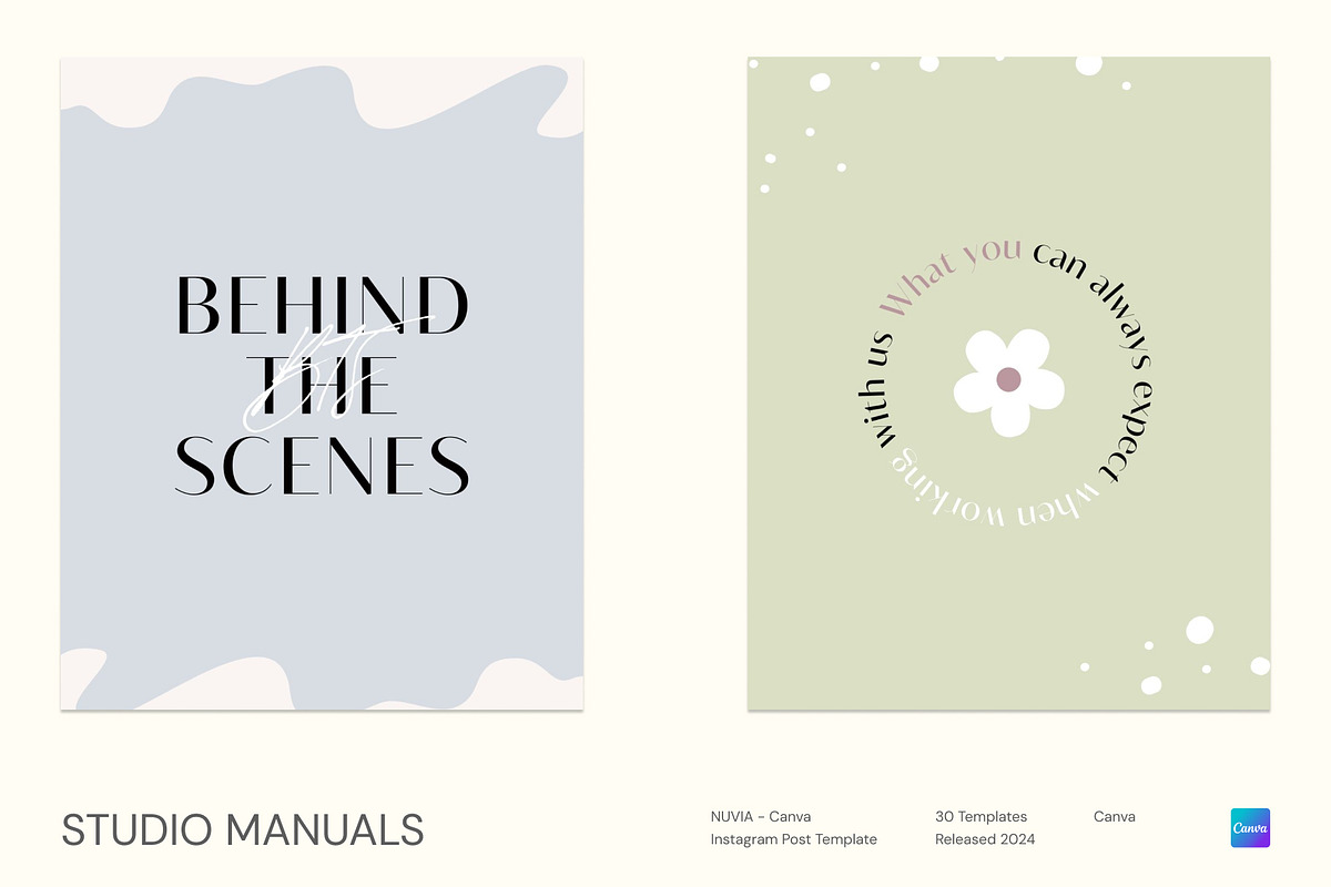 NUVIA - Canva Instagram Post Templat, a Social Media Template by Studio Manuals (Photo 4 of 8)