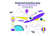 10 National Aviation Day, a Transportation Illustration by denayunebgt (Thumbnail 1 of 4)