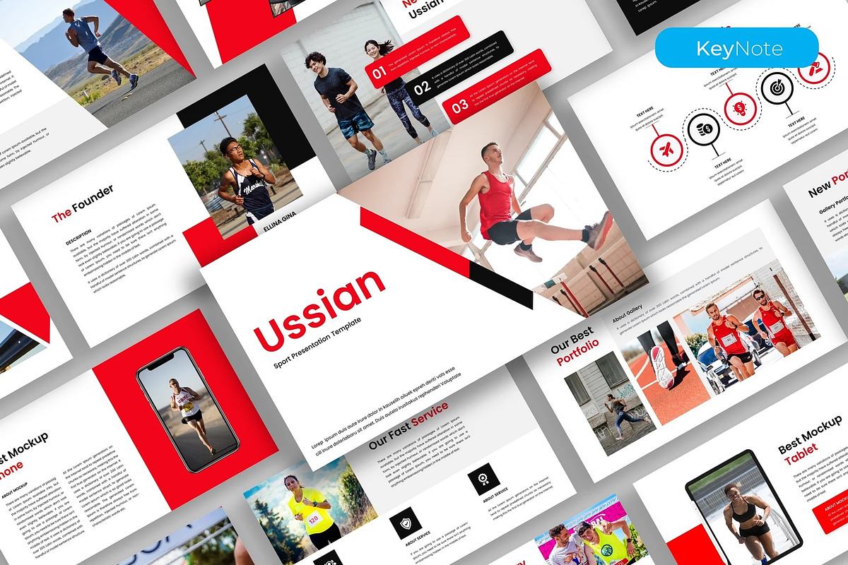 Ussian – Sport Keynote Template, a Presentation Template by kreatifreya (Photo 1 of 5)
