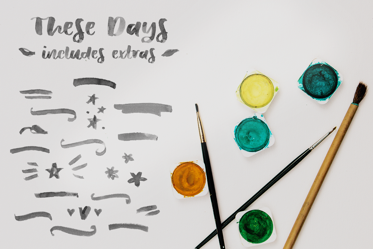 These Days SVG watercolor brush font preview 6