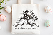 Cowboy Riding Easter Bunny PNG, an Illustration by Canvas Craft (Thumbnail 5 of 6)