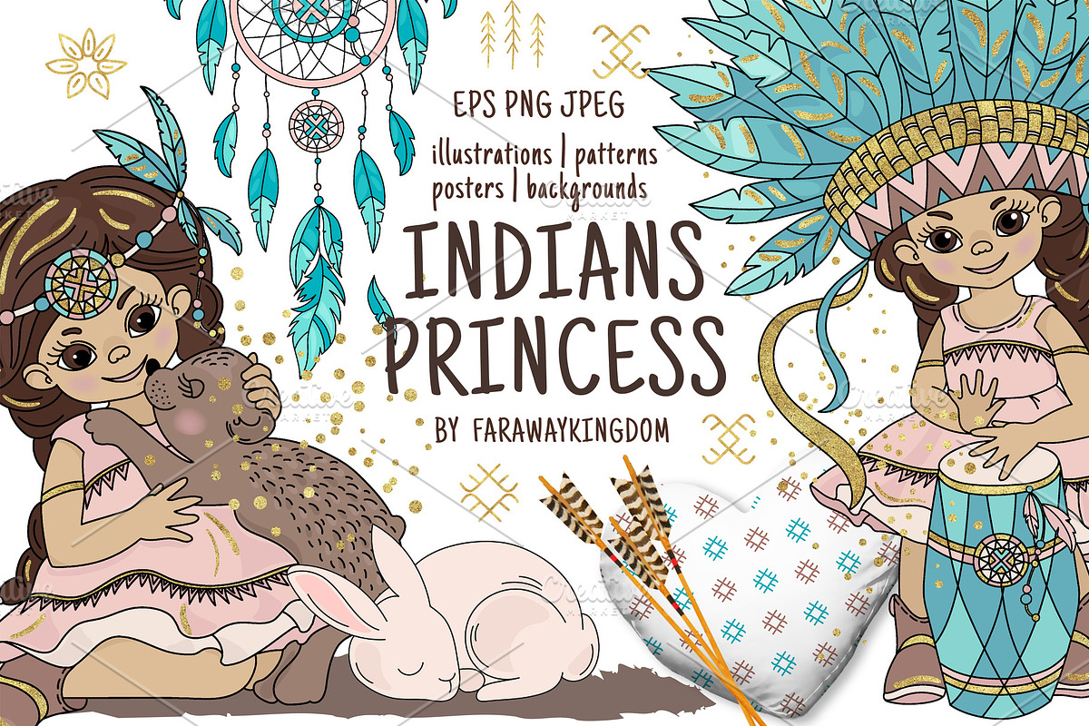 INDIANS PRINCESS, a Decorative Illustration by FARAWAYKINGDOM (Photo 1 of 8)