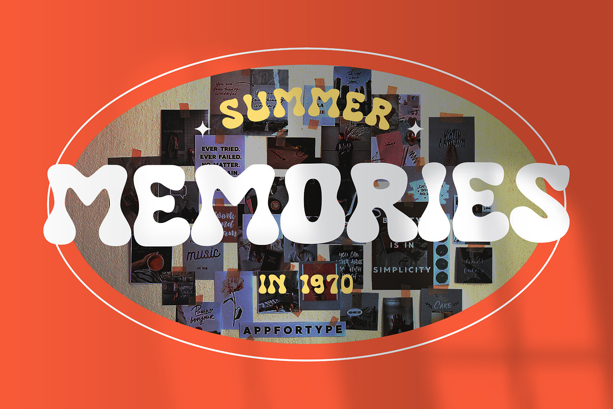 Utopis - Retro Groovy Font, a Script Font by AQR Studio (Photo 5 of 9)