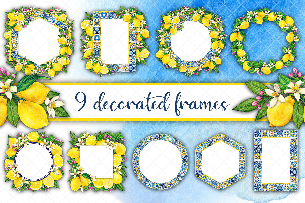 Watercolor mediterranean lemon set, a Decorative Illustration by angychan (Photo 4 of 5)