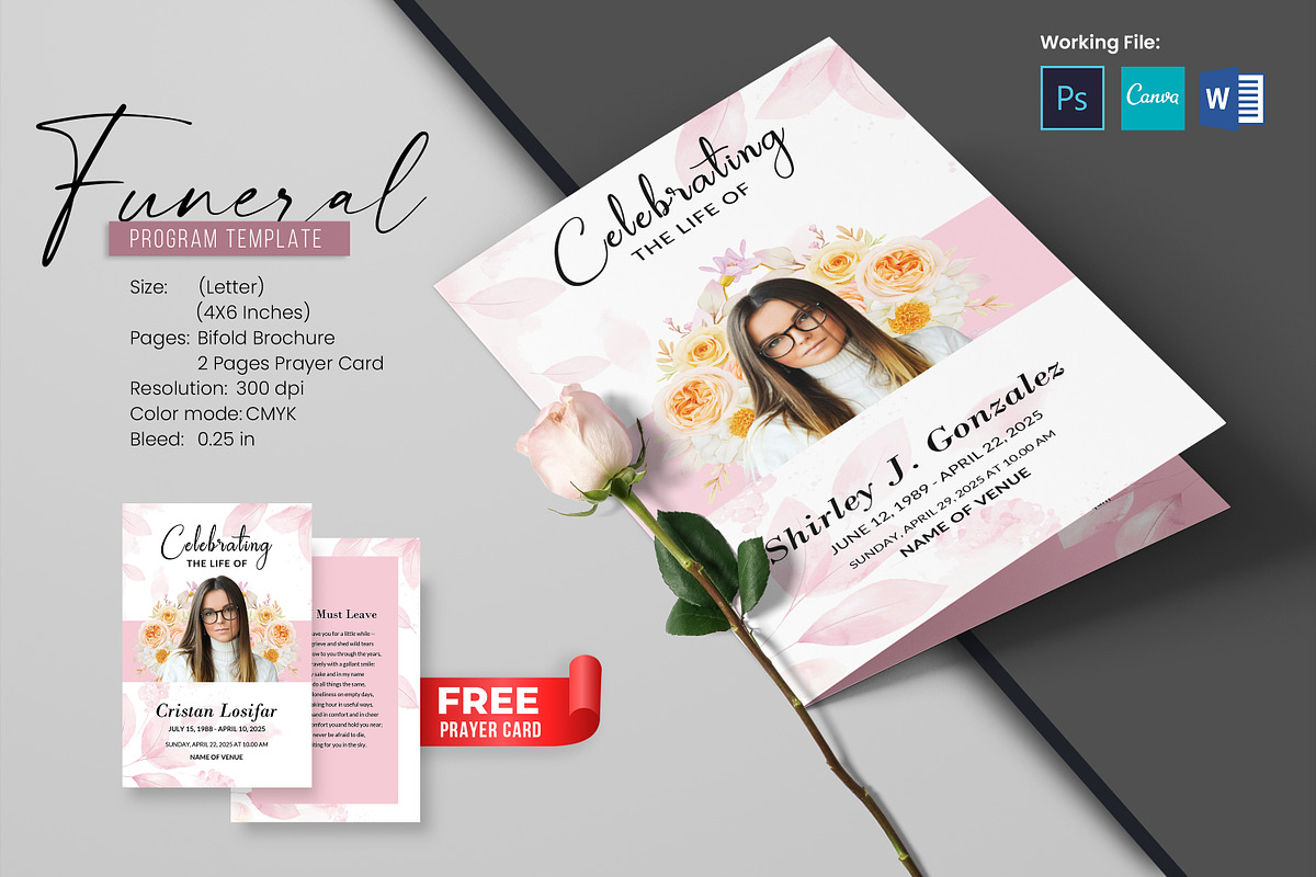 Funeral Program And Prayer Card, a Brochure Template by crazyOWL (Photo 1 of 8)