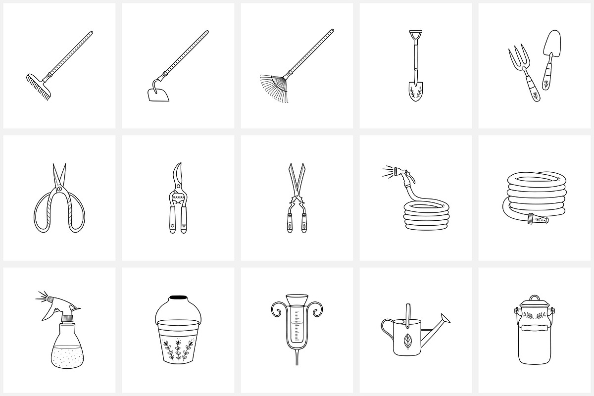 Farming & gardening line icon set, an Outline Icon by NatalieArtShop (Photo 12 of 16)