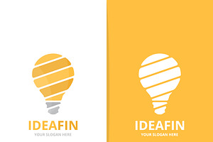 Vector Lamp Logo Combination. Lightbulb Symbol Or Icon. Unique Idea Logotype Design Template.