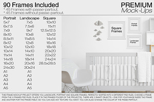 Nursery Crib Wall & 90 Frames