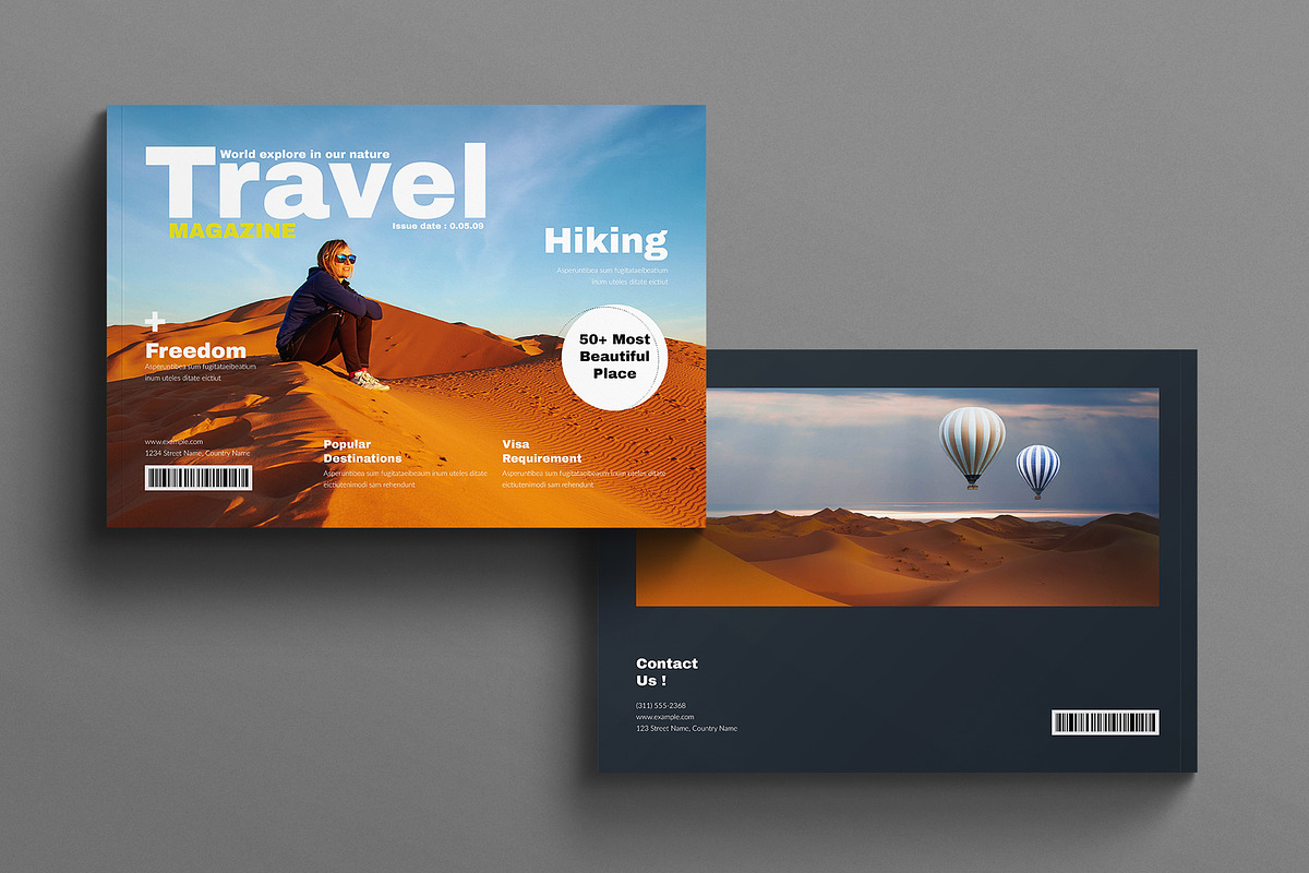 Travel Magazine Template Landscape, a Magazine Template by E-Type (Photo 7 of 7)