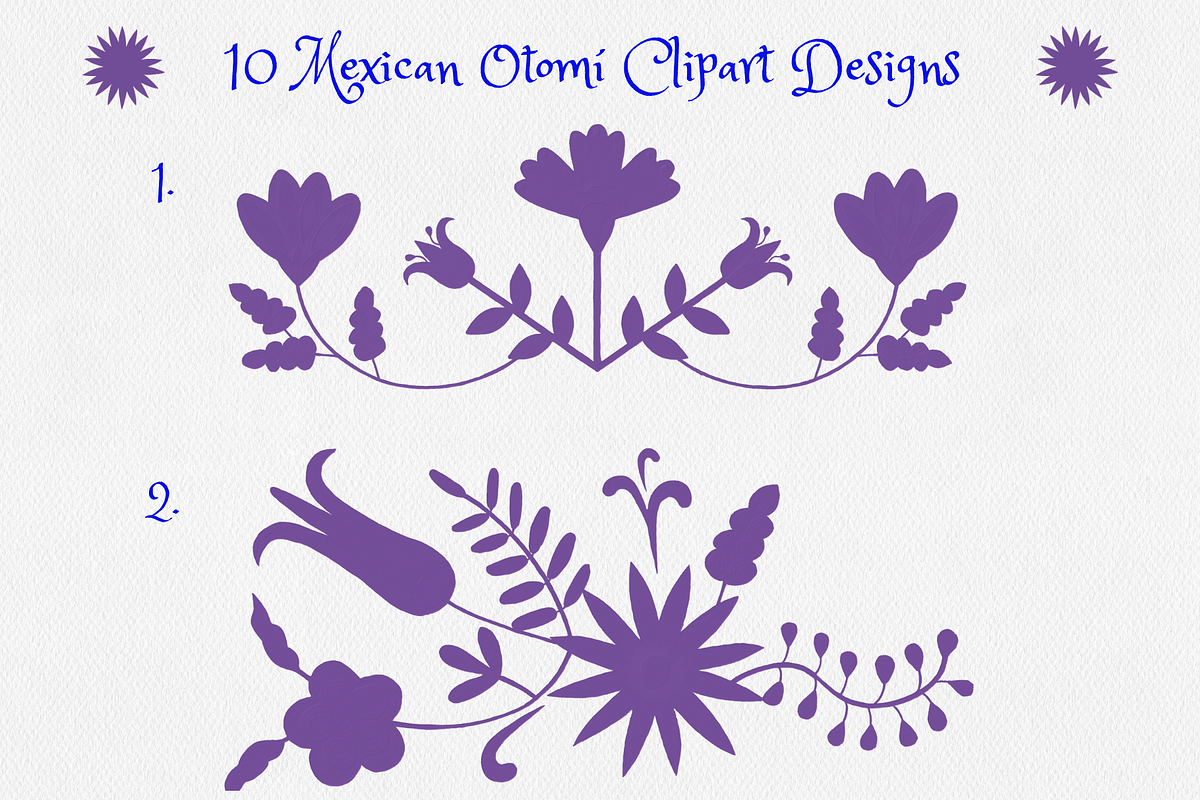 Purple Mexican Otomi Clipart Bundle, a Texture Illustration by Minky Moo Creations (Photo 3 of 10)