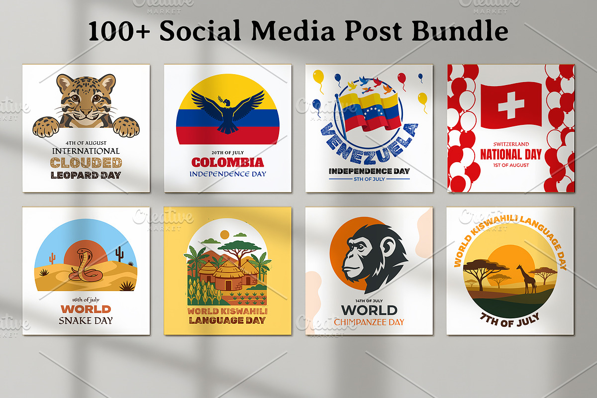 100+ Instagram Post Template Bundle, a Social Media Template by nandinigraphics (Photo 3 of 5)
