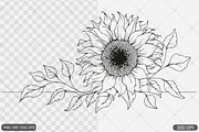 Sunflower Frame SVG PNG Bundle, an Illustration by Actual Pixel (Thumbnail 9 of 23)