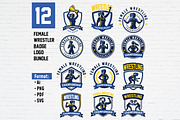 Female Wrestling Badge Emblem Bundle, a Branding & Logo Template by Guavanaboy (Thumbnail 1 of 3)
