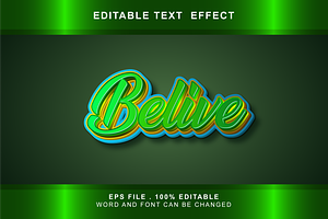 Belive Text Effect Editable