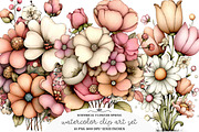 Whimsical Flowers Spring Clipart, an Illustration by GatewayDesign (Thumbnail 1 of 3)