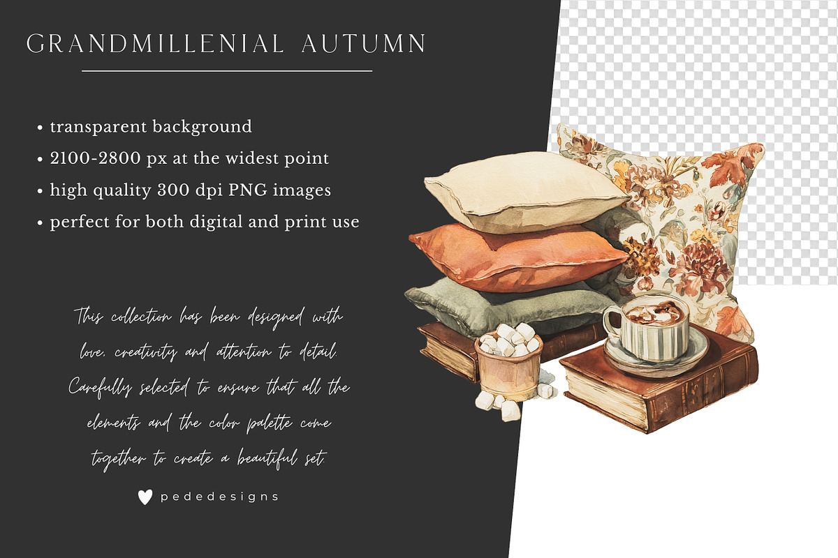 Grandmillenial Autumn Collection, a Seasonal Illustration by PeDe Designs (Photo 10 of 33)