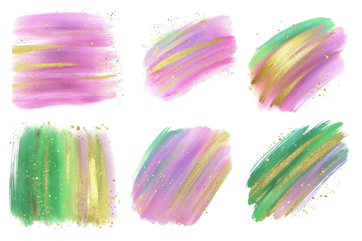 Rainbow Brush Strokes Clipart, an Illustration by Designworld (Photo 2 of 4)