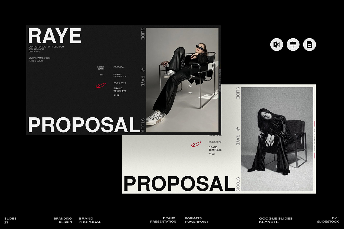 RAYE | Brand Proposal Template, a Presentation Template by slidestock55 (Photo 1 of 10)