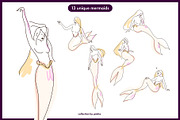 Dreamy Line Art Mermaids, a Person Illustration by Pásha (Thumbnail 4 of 6)