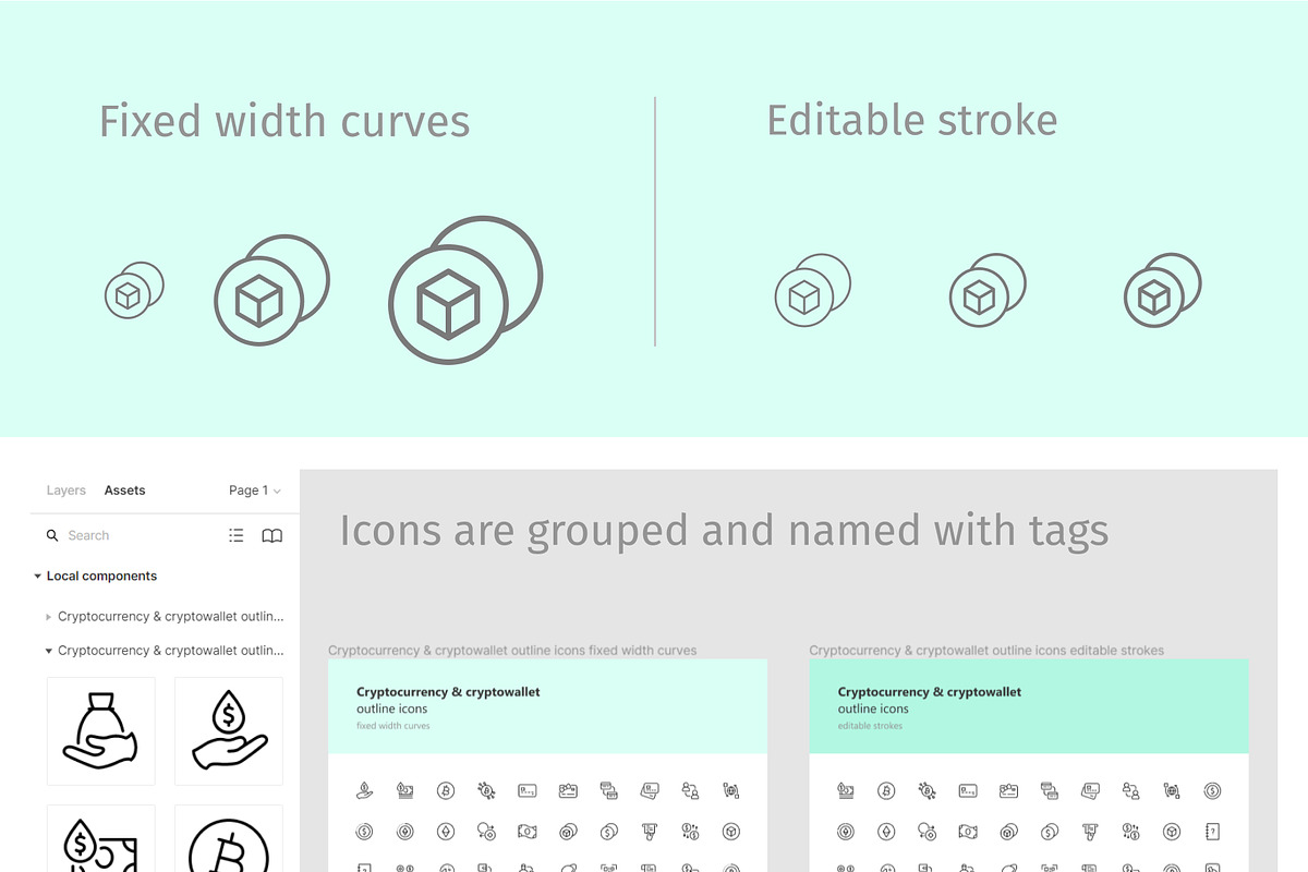 Cryptowallet outline iconset, an Outline Icon by LAFS (Photo 2 of 3)