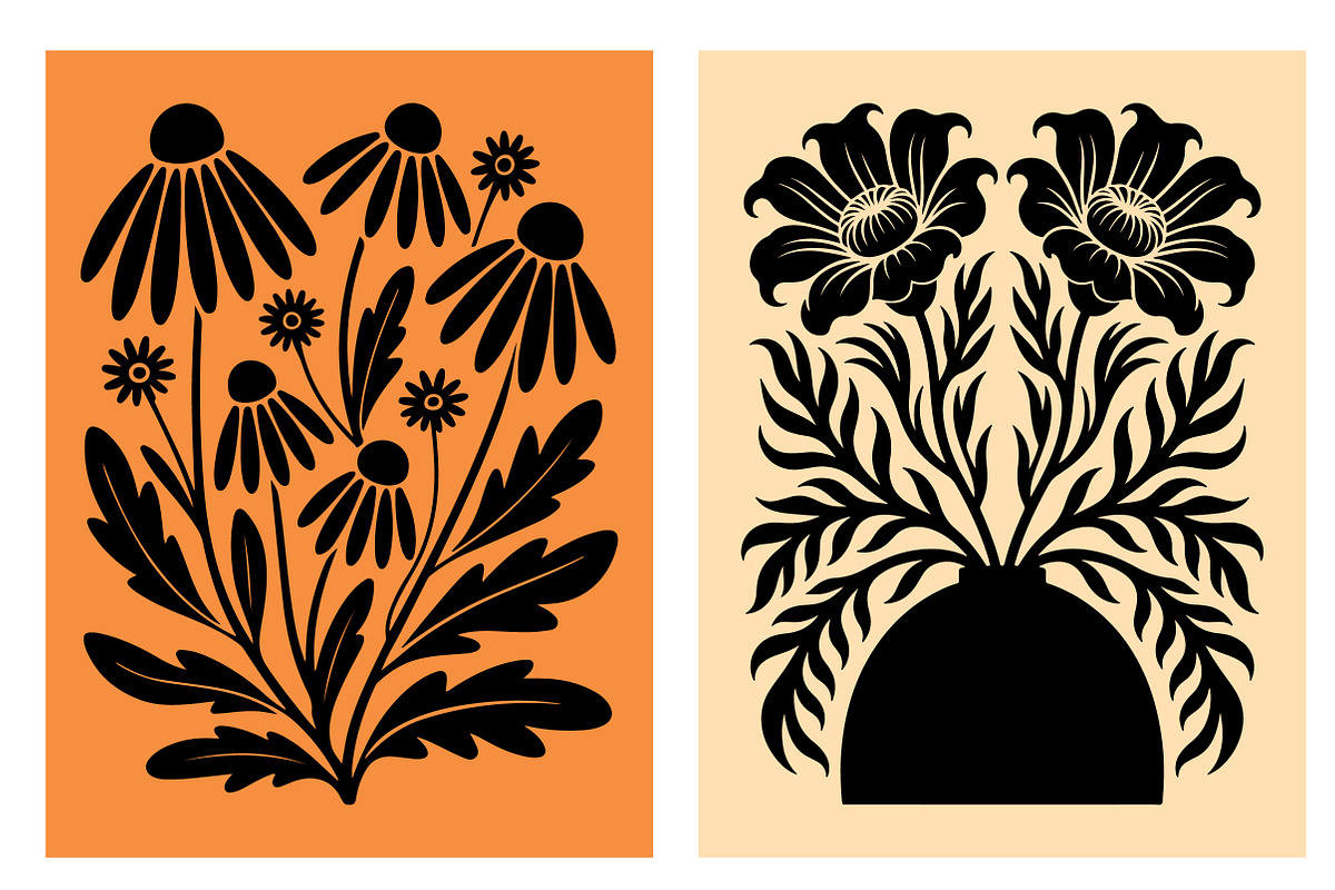 Abstract flower wall art posters set, an Illustration by Libby Wishes (Photo 4 of 11)