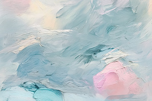 Abstract painting depicting pastel blue and pink brush strokes,, a Decorative Illustration by Studio ANNA