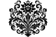 Baroque Black Floral Ornament Set, an Object Graphic by Designer_Momina (Thumbnail 9 of 13)