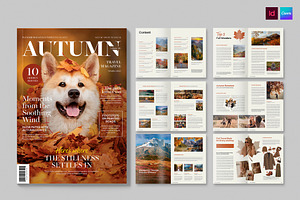 Autumn Fall Travel Magazine Template, a Brochure Template by BrandPacks