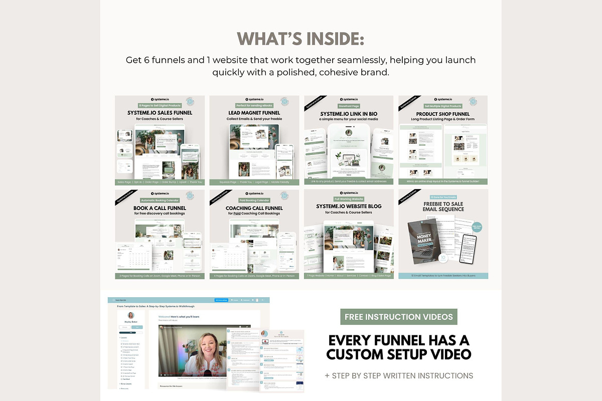 Systeme.io Sage Systeme Bundle, a Landing Page Template by Hayley's Digital Hub (Photo 3 of 10)