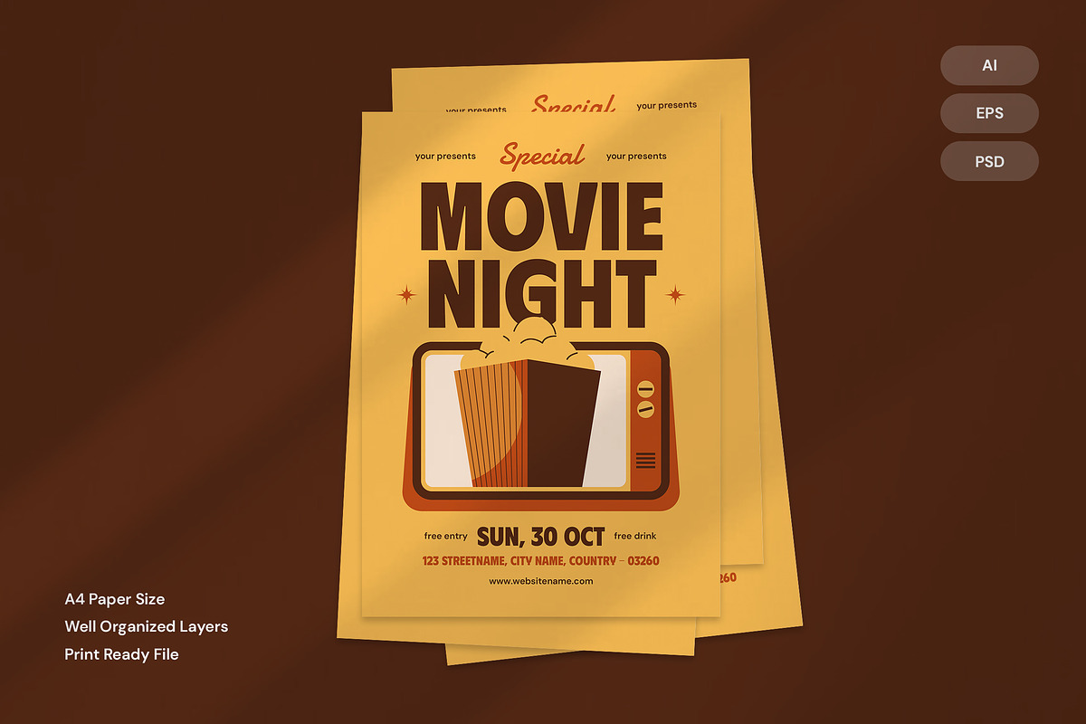 Movie Night - Flyer preview 3