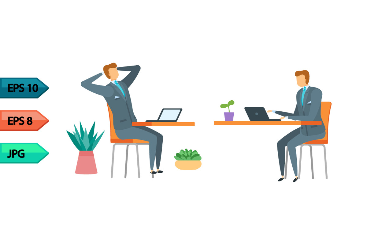 Vector business character poses set, an Object Graphic by julia_musdotter (Photo 2 of 15)