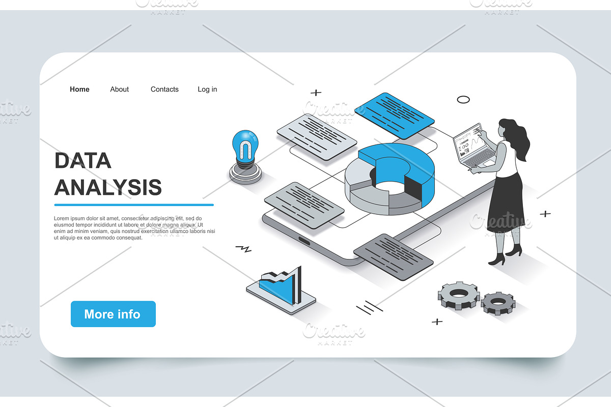 Analysis Isometric Landing Page, a Templates & Theme by alexdndz