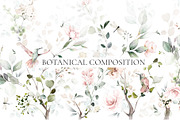 Pink watercolor flowers & herbs, an Illustration by Lisima (Thumbnail 3 of 11)