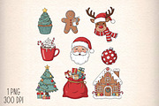 Retro Christmas PNG Sublimation, an Illustration by Daily.Designs (Thumbnail 1 of 5)
