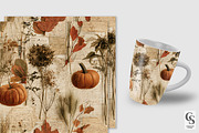 Fall Botanical Junk Journal Paper, a Pattern Graphic by Creative Store (Thumbnail 3 of 5)