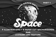 Hand drawn space collection, a Technology Illustration by Akimo Mia (Thumbnail 1 of 4)