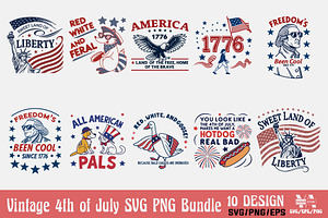 Vintage 4th of July PNG Bundle, an Object Illustration by Ya_ Design Store