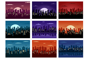 40 Buildings Background Illustration