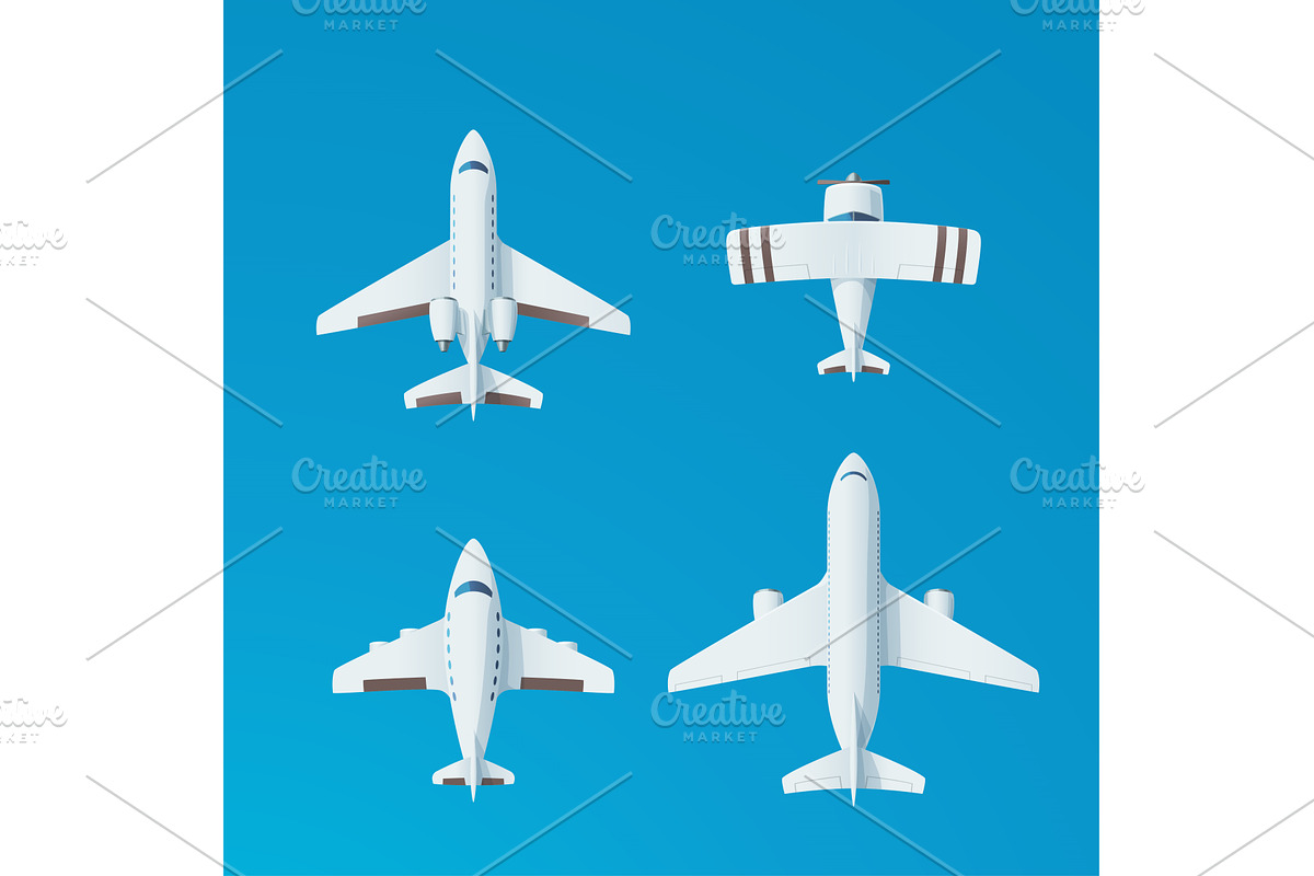 various set of cute aircrafts in set, a Transportation Illustration by IfH