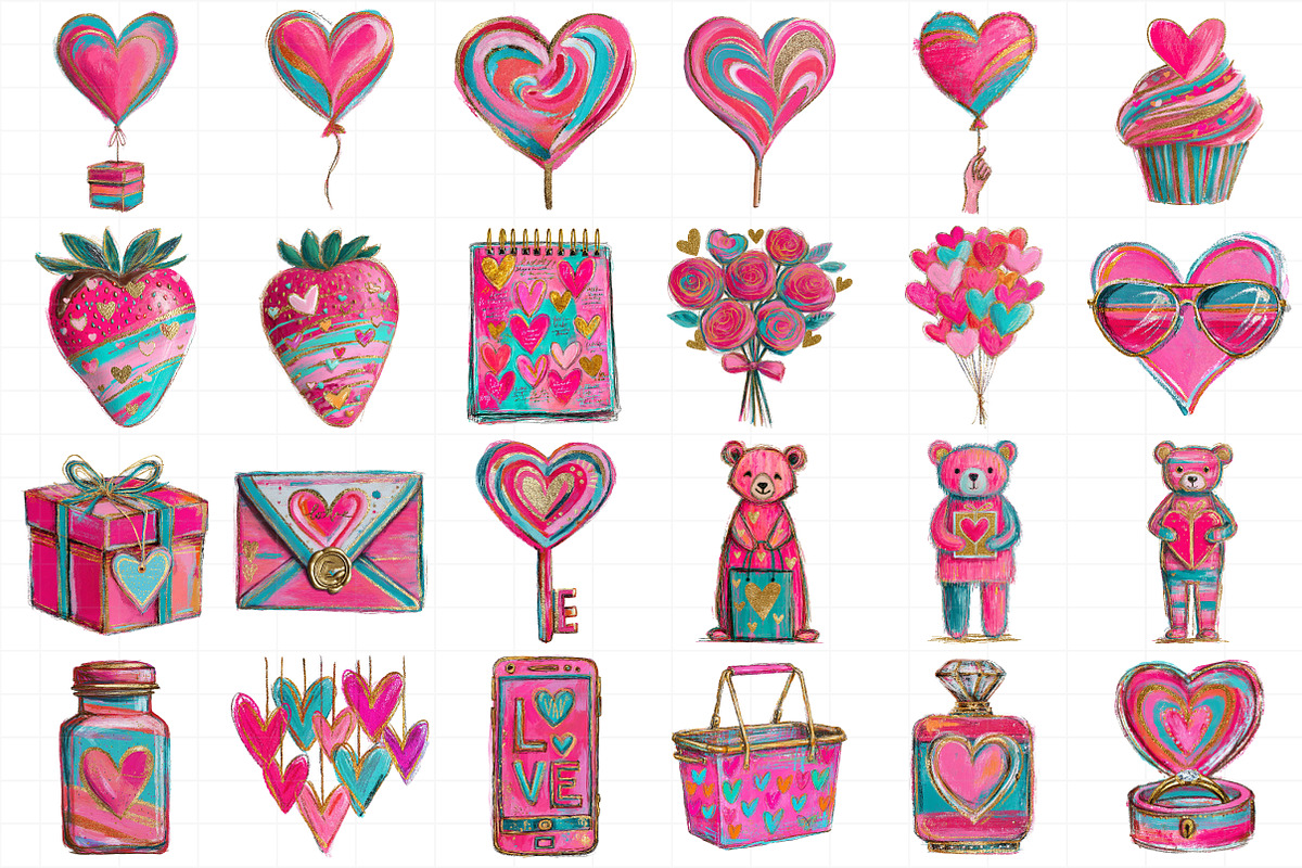 Watercolor Valentine's Day clipart, an Illustration by Daily.Designs (Photo 4 of 5)