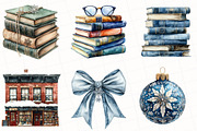 Watercolor Winter Bookworm Clipart, an Illustration by OK Design (Thumbnail 4 of 5)