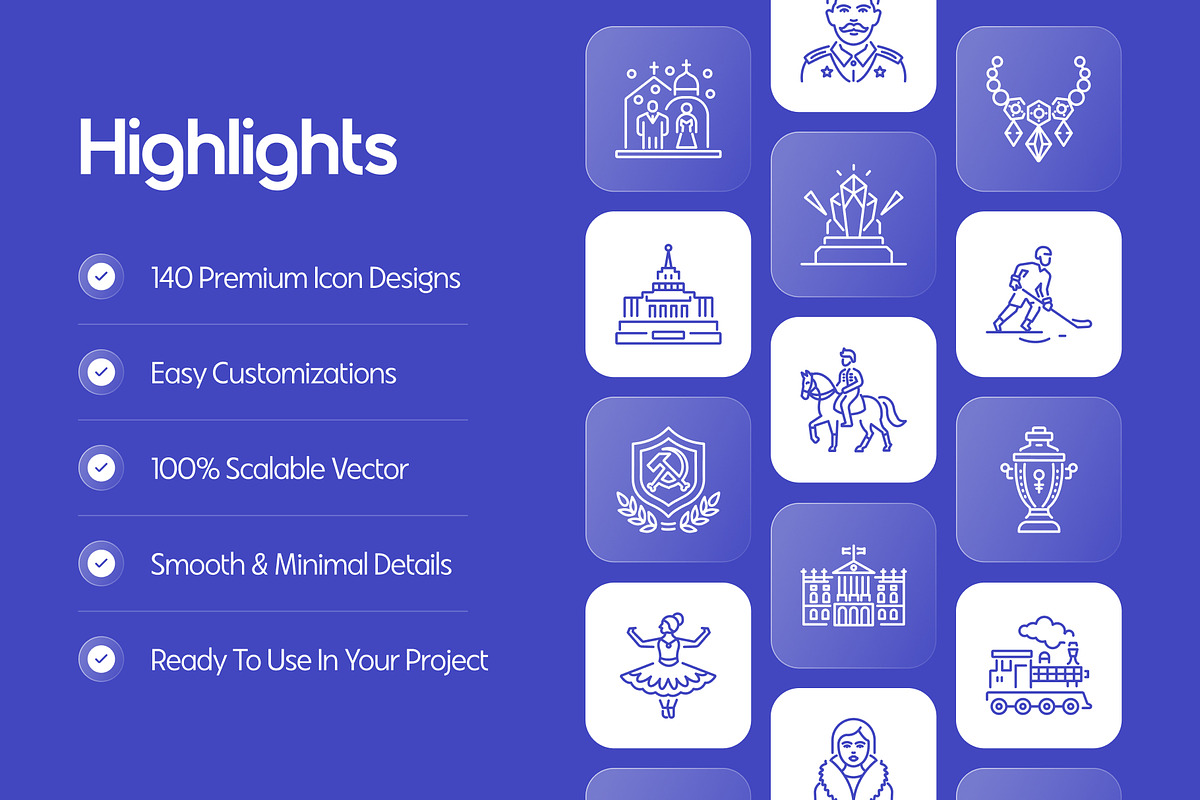 Russian Outline Icons Set, an Outline Icon by Prosymbols (Photo 2 of 8)